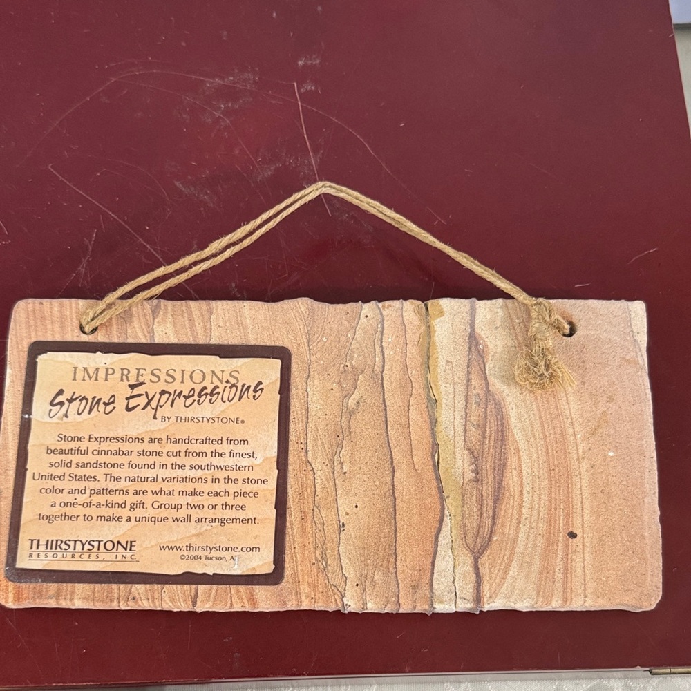 Rustic Stone Cut Welcome Sign with Black Lettering handcrafted Cinnabar stone - Picture 2 of 3